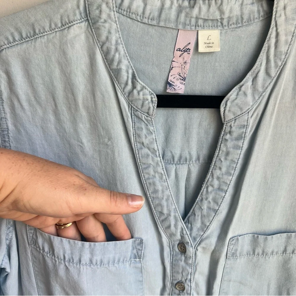 Alya Light Blue High Low Dress - Size Large - Picture 2 of 11